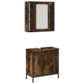 Ensemble de meubles de salle de bain 2 pcs Chêne fumé