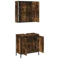 Ensemble de meubles de salle de bain 2 pcs Chêne fumé