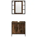 Ensemble de meubles de salle de bain 2 pcs Chêne fumé