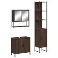 Ensemble de meubles de salle de bain 3 pcs Chêne marron