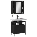 Ensemble de meubles salle de bain 2 pcs noir bois d'ingénierie