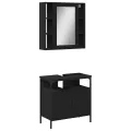 Ensemble de meubles salle de bain 2 pcs noir bois d'ingénierie