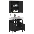 Ensemble de meubles salle de bain 2 pcs noir bois d'ingénierie
