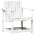 Salon de jardin 3 pcs blanc bois massif de pin