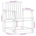 Salon de jardin 3 pcs blanc bois massif de pin