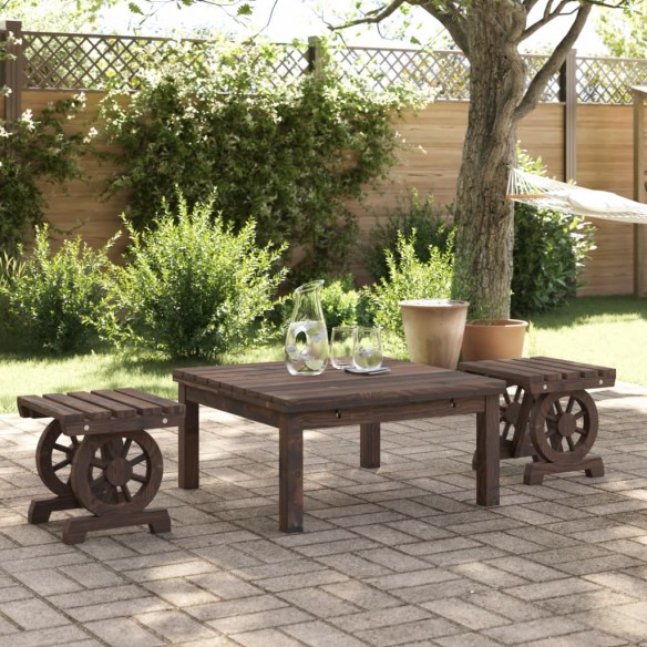 Repose-pieds de jardin 2 pcs bois de sapin massif