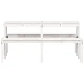 Table de pique-nique blanc 160x134x75 cm bois massif de pin