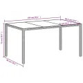 Table de jardin avec dessus en verre blanc résine tressée