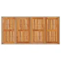 Table de jardin beige 190x90x75 cm résine tressée bois d'acacia