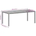 Table de jardin beige 190x90x75 cm résine tressée bois d'acacia