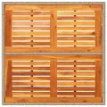 Table de jardin beige 90x90x75 cm résine tressée et bois acacia