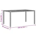 Table de jardin et dessus en bois d'acacia gris résine tressée