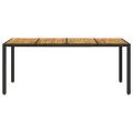 Table de jardin et dessus en bois d'acacia noir résine tressée