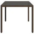 Table de jardin avec dessus en verre marron résine tressée