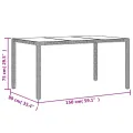 Table de jardin avec dessus en verre marron résine tressée