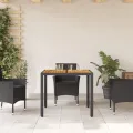 Table de jardin et dessus en bois d'acacia noir résine tressée