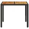 Table de jardin et dessus en bois d'acacia noir résine tressée