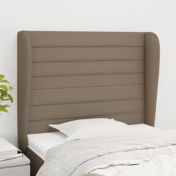 Tête de lit avec oreilles Taupe 93x23x118/128 cm Tissu