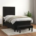 cadre de lit avec matelas Noir 90x200 cm Velours