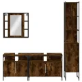Ensemble d'armoires de salle de bain 4 pcs chêne fumé