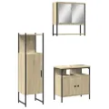 Ensemble de meubles de salle de bain 3 pcs chêne sonoma