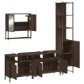 Ensemble de meubles de salle de bain 4 pcs Chêne marron