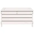 Repose-pied de jardin avec coussin blanc bois de pin massif
