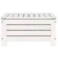 Repose-pied de jardin avec coussin blanc bois de pin massif