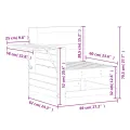Canapé de jardin accoudoir avec table d'appoint massif douglas