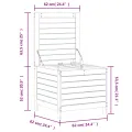 Repose-pied de jardin blanc 62x63,5x53,5 cm bois de pin massif