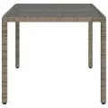 Table de jardin dessus en verre Gris 150x90x75cm Résine tressée