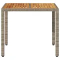 Table de jardin et dessus en bois d'acacia gris résine tressée
