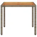 Table de jardin et dessus en bois d'acacia gris résine tressée