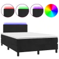 cadre de lit avec matelas et LED Noir 120 x 200 cm