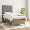 cadre de lit avec matelas Taupe 90x190 cm Tissu