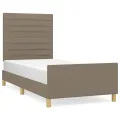 Cadre de lit avec tête de lit Taupe 90x200 cm Tissu