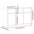Buffet SAUDA chêne 114x43x75,5 cm bois massif de pin