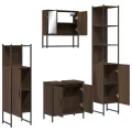 Ensemble de meubles de salle de bain 4 pcs Chêne marron