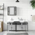 Ensemble d'armoires de salle de bain 3 pcs sonoma gris