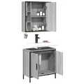 Ensemble de meubles de salle de bain 2 pcs Sonoma gris