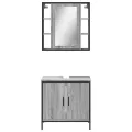 Ensemble de meubles de salle de bain 2 pcs Sonoma gris