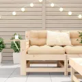 Canapé de jardin accoudoir avec table d'appoint bois massif pin