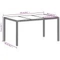 Table de jardin dessus en verre gris clair résine tressée