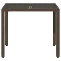 Table de jardin avec dessus en verre marron résine tressée