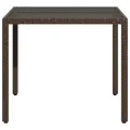 Table de jardin avec dessus en verre marron résine tressée