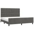 Cadre de lit avec tête de lit Gris foncé 180x200 cm Velours
