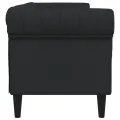 Canapé Chesterfield 3 places noir tissu