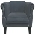 Fauteuil gris foncé velours