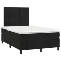 cadre de lit et matelas LED noir 120x190 cm velours