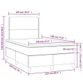 cadre de lit et matelas LED rose 120x190 cm velours